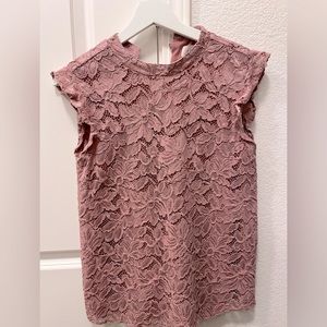 Loft, Women, XS, Short sleeve blouse, Textured, Pink